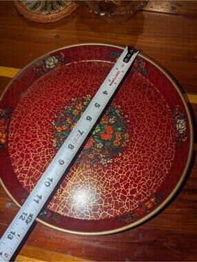 Vintage Daher Decorated Ware Floral Round Tray Made in England